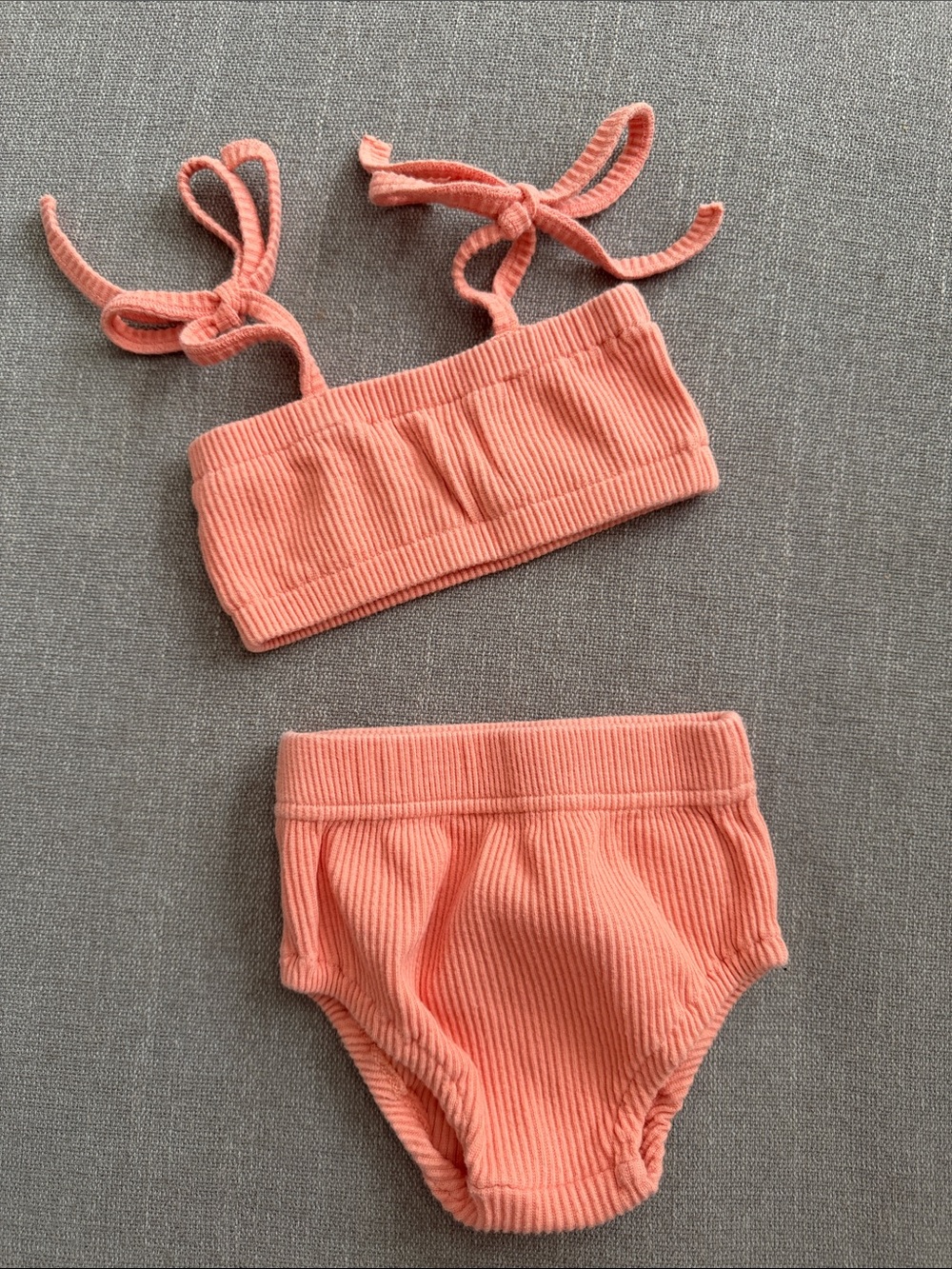 Bay Ribbed Two-Piece Swim Set - Coral 3-6 mos